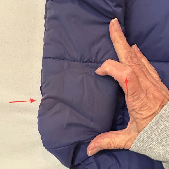 Courage B Blue Puffy Quilted Tote Bag with Gold Tone Logo Charm - Picture 6 of 12